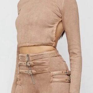 Manière De Voir Vegan Suede‎ Backless Top | Size 12 | Open Back Detail